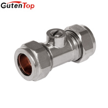 LB Guten top 22mm Embalagem de 10 cromado latão Compression Isolating Valve